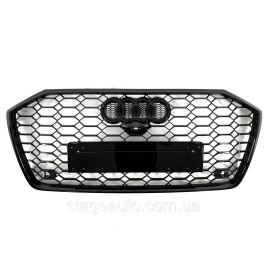 Решетка радиатора в стиле RS на Audi A6 C8 2018-2022 год ( Черная под камеру )