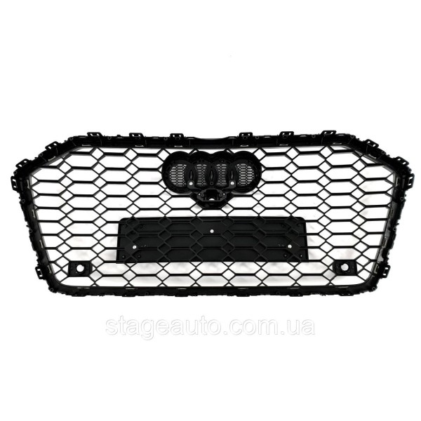Решетка радиатора в стиле RS на Audi A6 C8 2018-2022 год ( Черная под камеру )