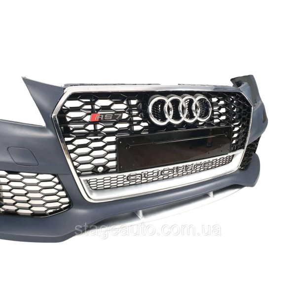 Передний бампер на Audi A7 4G8 2010-2014 год ( В стиле Audi RS7 V1 )
