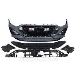 Передний бампер в стиле RS на Audi A7 C8 ( 4K ) 2017-2022 год ( Под дистронник RSU )