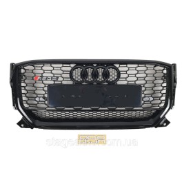 Решетка радиатора в стиле RS на Audi Q2 GA 2016-2020 год Черная
