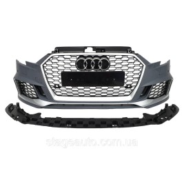 Передний бампер на Audi A3 8V 2016-2020 года ( в стиле Audi RS3 V3 )