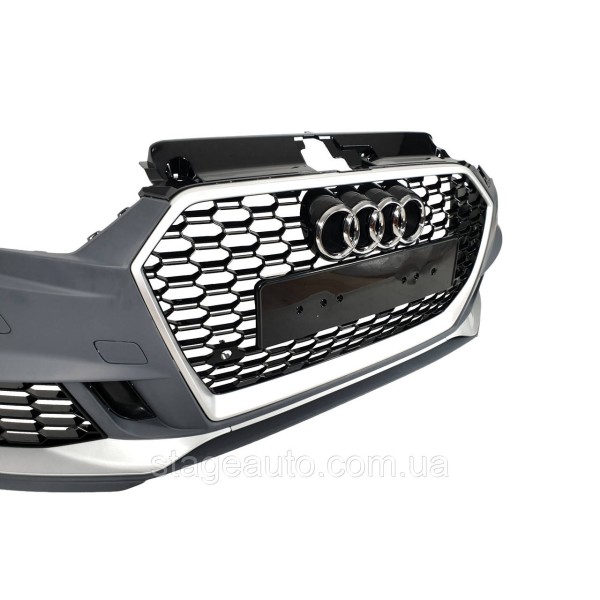 Передний бампер на Audi A3 8V 2016-2020 года ( в стиле Audi RS3 V3 )