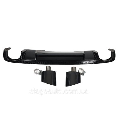 Дифузор на Audi A4 B9 2015-2019 року ( стиль RS V1) S-Line Бампер