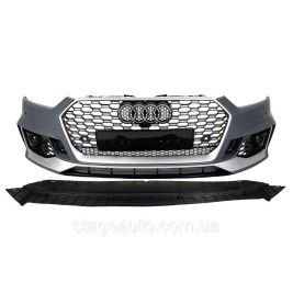 Передний бампер Audi A5 2016-2020 года ( в стиле RS под дистроник ) V4