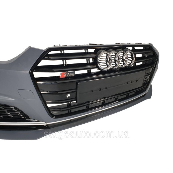 Передний бампер в стиле S-Line на Audi A5 F5 2016-2020 год ( V3 )