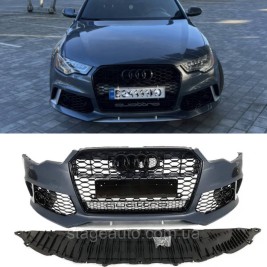 Передний бампер на Audi A6 C7 2011-2014 года ( стиль Audi RS6 Quattro )