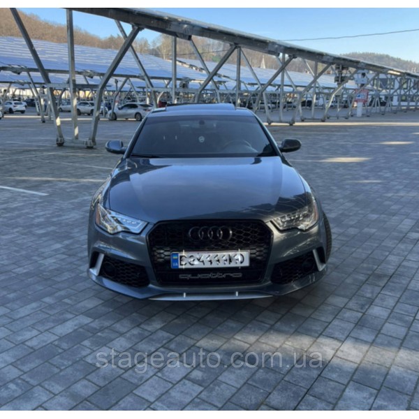 Передний бампер на Audi A6 C7 2011-2014 года ( стиль Audi RS6 Quattro )