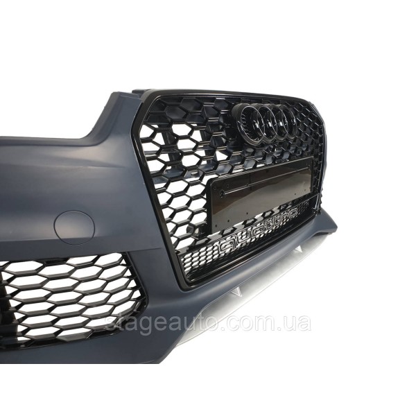 Передний бампер на Audi A6 C7 2011-2014 года ( стиль Audi RS6 Quattro )