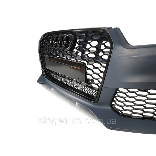 Передний бампер на Audi A6 C7 2011-2014 года ( стиль Audi RS6 Quattro )