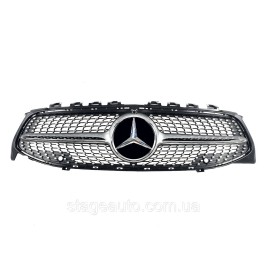 Решетка радиатора на Mercedes CLA-Class C118 2019-2022 года Diamond Silver ( под камеру )
