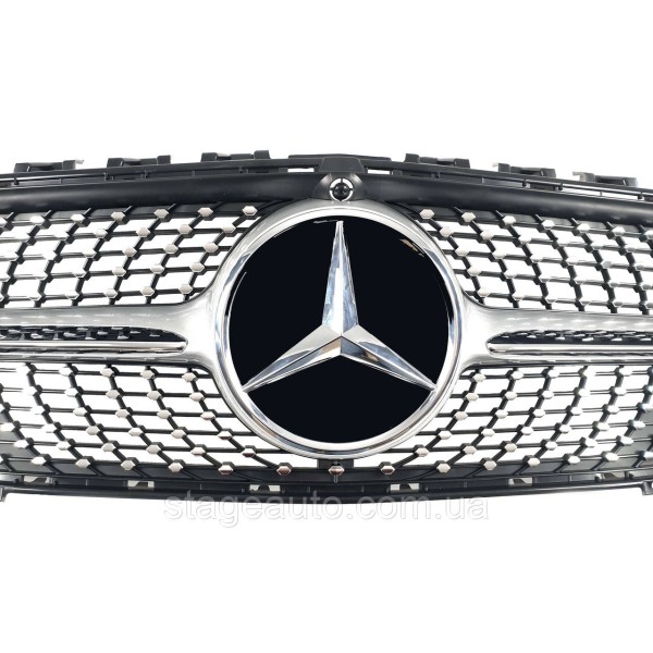 Решетка радиатора на Mercedes CLA-Class C118 2019-2022 года Diamond Silver ( под камеру )