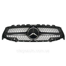 Решетка радиатора на Mercedes CLA-Class C118 2019-2022 года Diamond Black ( под камеру )