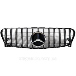 Решетка радиатора на Mercedes GLA-Class X156 2013-2017 год GT Panamericana ( Черная с хромом ) V2