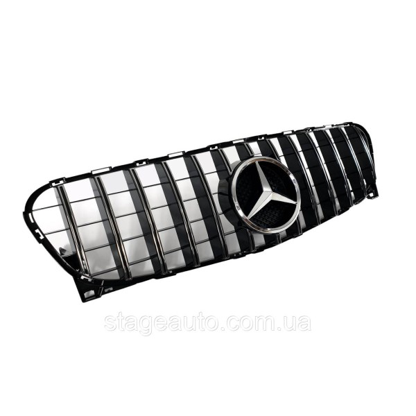 Решетка радиатора на Mercedes GLA-Class X156 2013-2017 год GT Panamericana ( Черная с хромом ) V2