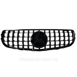 Решетка радиатора Mercedes GLC/GLC Coupe-Class X253/C253 2015-2019год (GT Full Black) без камеры