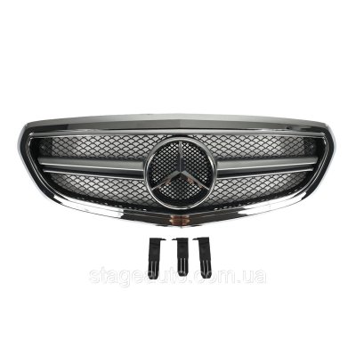Решітка радіатора на Mercedes E-Class W212 2013-2016 рік AMG-стиль ( Хром) Classic