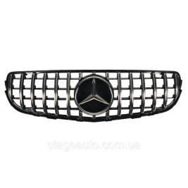 Решетка радиатора Mercedes GLC/GLC Coupe-Class X253/C253 2015-2019год (GT Chrome Black) без камеры