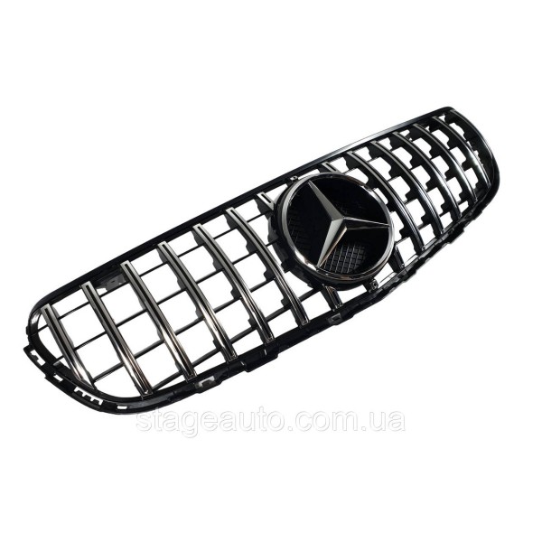 Решетка радиатора Mercedes GLC/GLC Coupe-Class X253/C253 2015-2019год (GT Chrome Black) без камеры