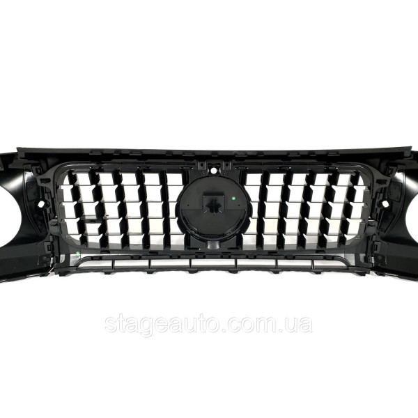 Решетка радиатора + рамки на фары Mercedes G-Class W463 2018-2022 года GT Full Black