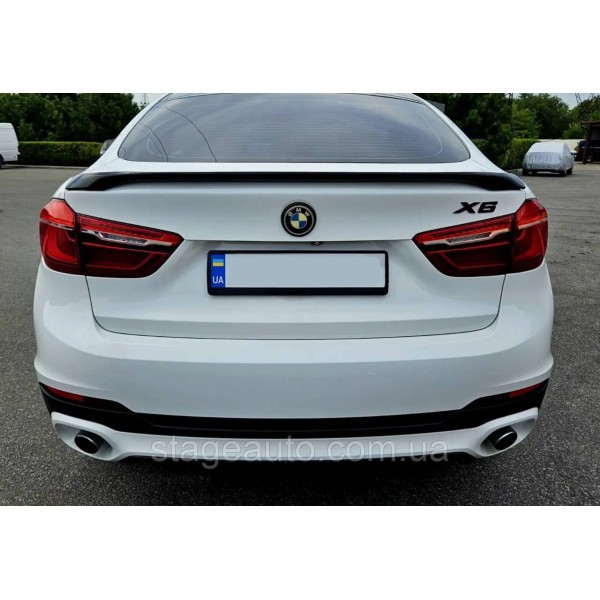 Спойлер на BMW X6 F16 2014-2018 года ( Черный глянец ) V2
