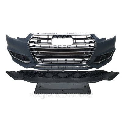 Передній бампер на Audi A4 B9 2015-2019 рік (у стилі S4 CB)