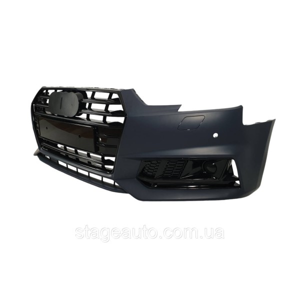 Передній бампер на Audi A4 B9 2015-2019 року ( в стилі S4 FB ) під дистронік