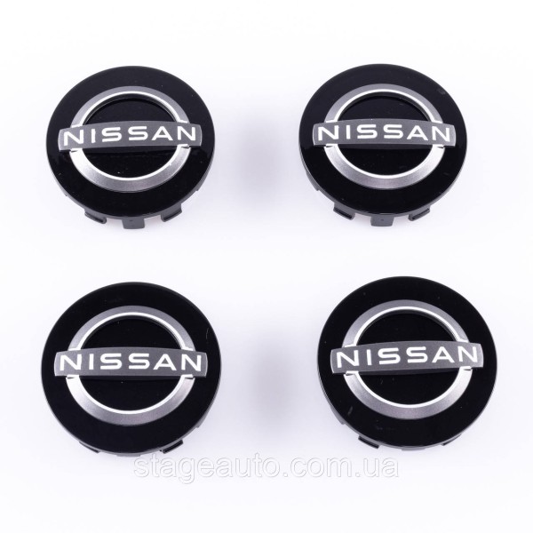 Колпачки заглушки в литые диски NISSAN Ниссан 54 мм Черные C7042K54