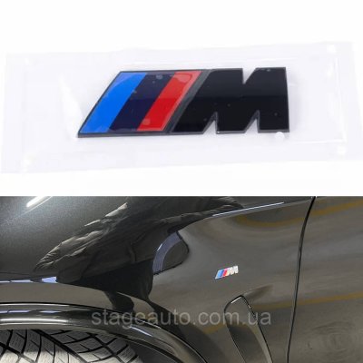 Эмблема (логотип) M Power BMW (БМВ) шильдик на крыло Черный 5.4 x 2см