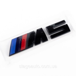 Металлическая эмблема (логотип) M 5 BMW (БМВ) шильдик на багажник Черный 8.9 x 2.9см