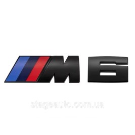 Металлическая эмблема (логотип) M 6 BMW (БМВ) шильдик на багажник Черный 8.9 x 2.9см