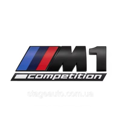 Металева емблема (логотип) M 1 COMPETITION BMW (БМВ) шильдик на багажник Чорний 8.9 x 2.9см