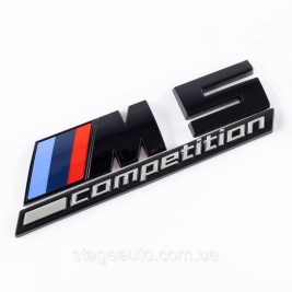 Металлическая эмблема (логотип) M 5 COMPETITION BMW (БМВ) шильдик на багажник Черный 8.9 x 2.9см