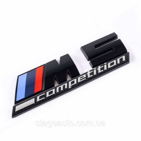 Металлическая эмблема (логотип) M 5 COMPETITION BMW (БМВ) шильдик на багажник Черный 8.9 x 2.9см