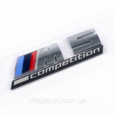 Металева емблема (логотип) M 5 COMPETITION BMW (БМВ) шильдик на багажник Хром 8.9 x 2.9см