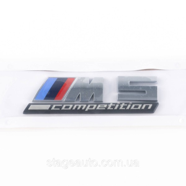 Металлическая эмблема (логотип) M 5 COMPETITION BMW (БМВ) шильдик на багажник Хром 8.9 x 2.9см