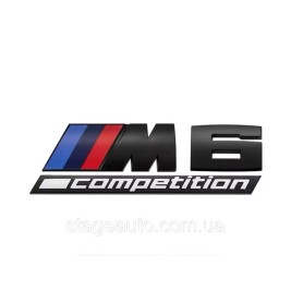 Металлическая эмблема (логотип) M 6 COMPETITION BMW (БМВ) шильдик на багажник Черный 8.9 x 2.9см