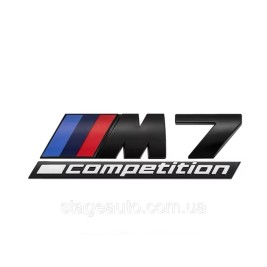 Металлическая эмблема (логотип) M 7 COMPETITION BMW (БМВ) шильдик на багажник Черный 8.9 x 2.9см