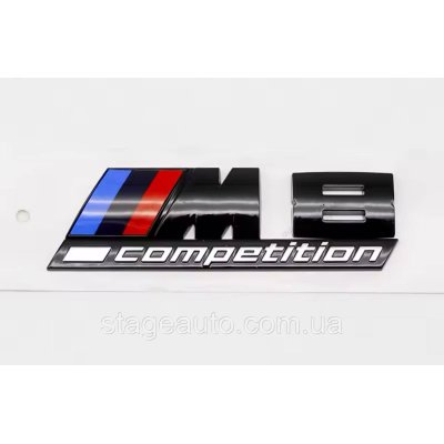 Металева емблема (логотип) M 8 COMPETITION BMW (БМВ) шильдик на багажник Чорний 8.9 x 2.9см