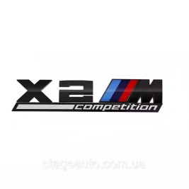 Металлическая эмблема (логотип) X2M COMPETITION BMW (БМВ) шильдик на багажник Черный 17 x 3.7см