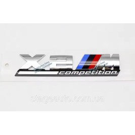 Металлическая эмблема (логотип) X2M COMPETITION BMW (БМВ) шильдик на багажник Хром 17 x 3.7см