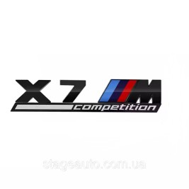Металлическая эмблема (логотип) X7M COMPETITION BMW (БМВ) шильдик на багажник Черный 17 x 3.7см