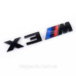 Металлическая эмблема (логотип) X3M BMW (БМВ) шильдик на багажник Черный 17 x 2.7см