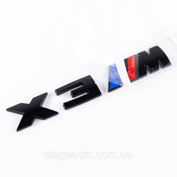 Metal emblem (logo) X3M BMW (BMW) nameplate on the trunk Black 17 x 2.7 cm