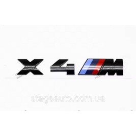 Металлическая эмблема (логотип) X4M BMW (БМВ) шильдик на багажник Черный 17 x 2.7см