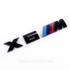 Металлическая эмблема (логотип) X6M BMW (БМВ) шильдик на багажник Черный 17 x 2.7см