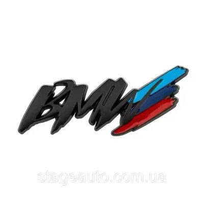 Емблема (логотип) M Power BMW (БМВ) шильдик на багажник Чорний 8.5 x 3.5см