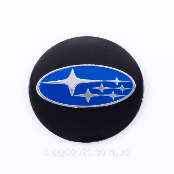 Наклейки на колпачки заглушки в диски Subaru Субару 56 мм Черные 4 шт