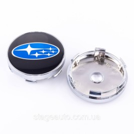 Колпачки заглушки на литые диски Subaru Субару 60 мм Черные