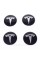 Наклейки на колпачки заглушки в диски TESLA Тесла 56 мм Черные 4 шт
